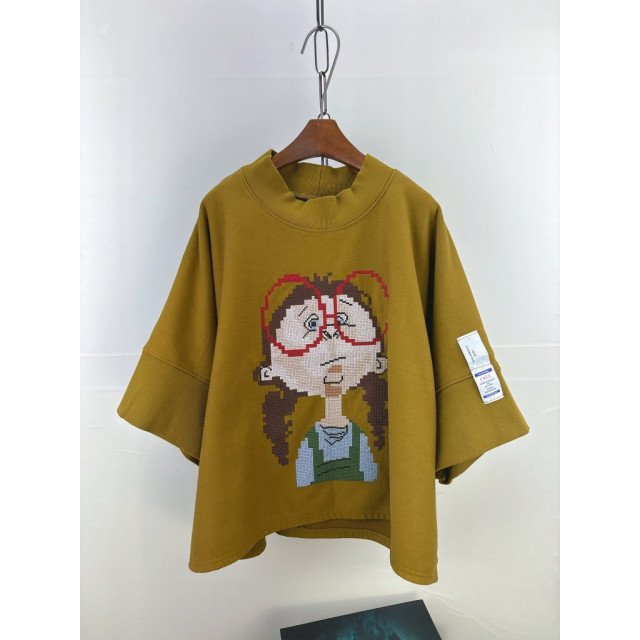 十字刺繡大眼娃娃寬鬆T