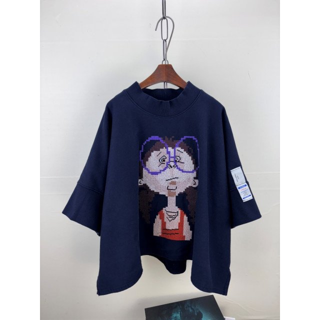 十字刺繡大眼娃娃寬鬆T