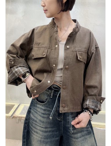 斜紋布簡約夾克